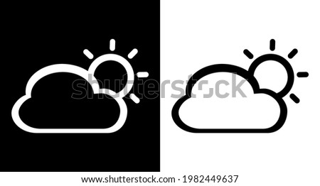 simple black and white cloudy weather icon