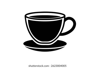 Simple black and white coffee cup silhouette