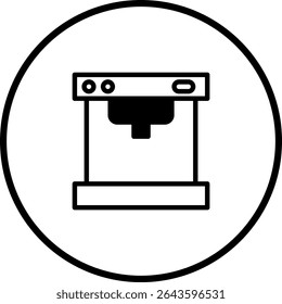 Simple black and white coffee maker icon for web design and user interfaces