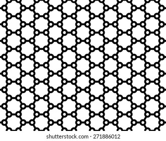 Simple black and white color structure molecule mesh seamless pattern background vector.