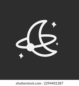 
logo simple de la luna de la media luna blanca y negra