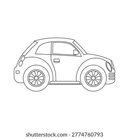 simple black and white cute car line icon. nice cute car icon.