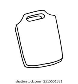 Ilustración simple de la tabla de cortar en blanco y negro