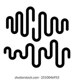 Simple black and white design of sound waves, perfect for representing audio