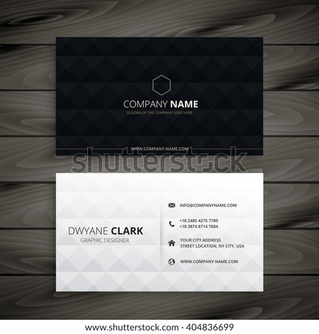 simple black and white diamond business card