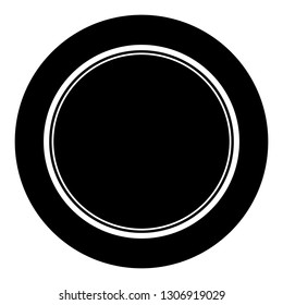 Simple Black and White Disc Golf Disc Driver Vector Illustration Icon Symbol