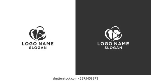simple black and white dog logo