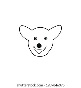 simple Black and white Doghead icon