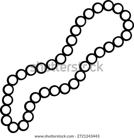 Simple black and white doodle of Mardi Gras beads. Sketch style icon for carnival, necklace, celebration throw, or party favor