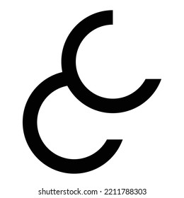 simple black and white double letter c logo
