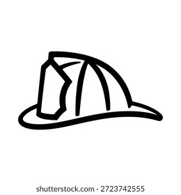 Un simple dibujo en blanco y negro del casco de un bombero