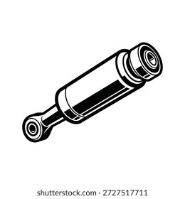 Simple dibujo en blanco y negro de un amortiguador sobre un fondo blanco