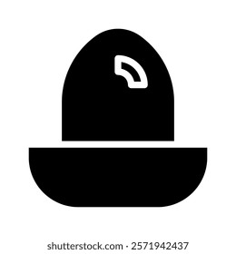 Simple black and white egg icon. Concept of food, breakfast, and nutrition.