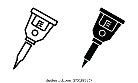 Simple black and white electric tester icons on a white background, representing voltage testing tools
