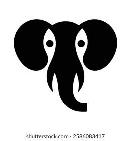 Simple black and white elephant head vector illustration graphic design. elephant logo, elephant silhouette, elephant vector