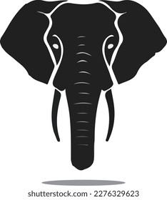 Einfaches, schwarz-weißes Elefantenkopflogo