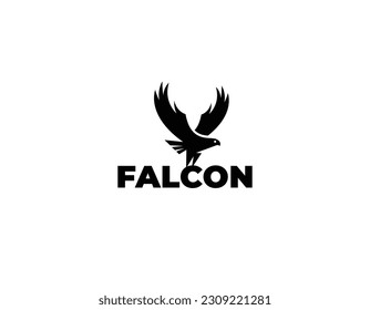 Simple Black and White Falcon Logo Design Template