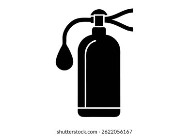 Simples ícone de extintor de incêndio preto e branco.