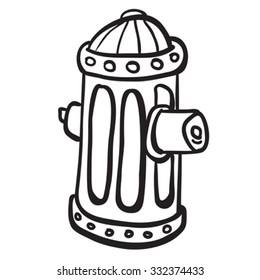 simple black and white fire hydrant cartoon