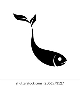simple black and white fish icon