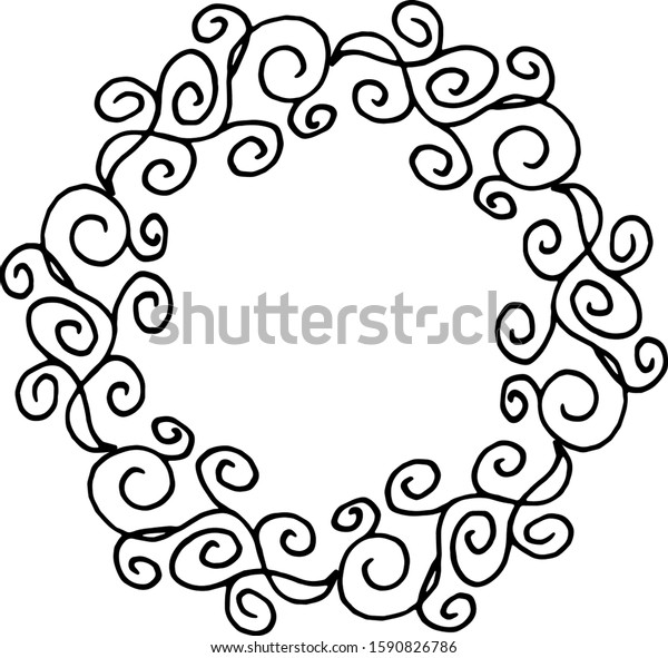 simple black and white floral frame for text\
or design. Flowers and branches create an interesting shape.\
Isolated on white\
background