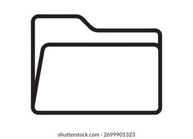 Simple black and white folder icon for file management concept design