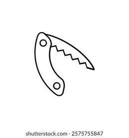  simple black and white folding saw icon