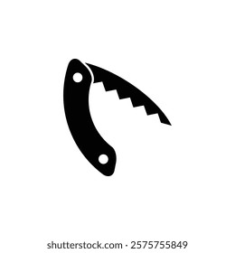  simple black and white folding saw icon