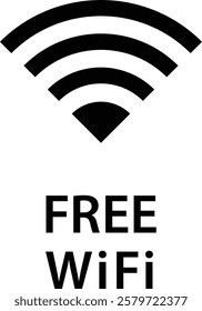 Simple Black and White free Wi-Fi Vector Icon