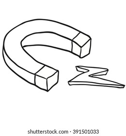 simple black and white freehand drawn cartoon magnet