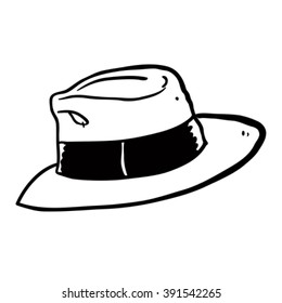 simple sombrero de caricatura blanco y negro