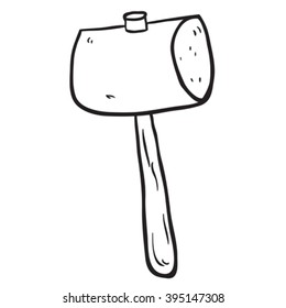 caricatura simple de maleta de madera dibujada en blanco y negro