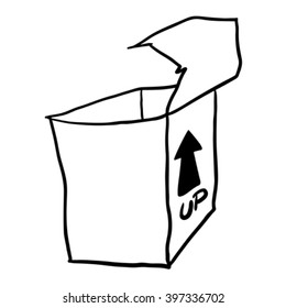simple black and white freehand drawn cartoon empty box