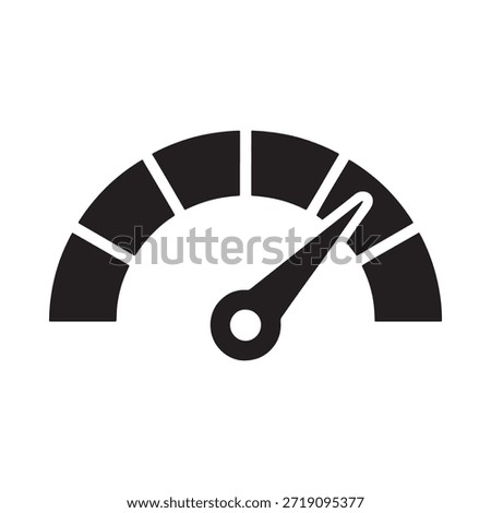 Simple black and white gauge icon displaying a measurement level