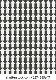 simple black and white geometric arrows symbol seamless pattern for background, wallpaper, banner, label, cover etc. flat vector design.