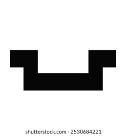 Ein schlichtes geometrisches Schwarz-Weiß-Design mit fetten, minimalistischen Formen.