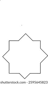 A simple black and white geometric design featuring an eight pointed star shape