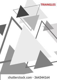 Simple black and white geometric pattern of triangles. Vector graphic