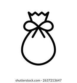 Simple Black and White Gift Bag Illustration Line Icon
