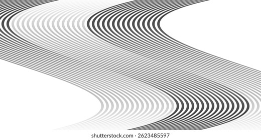 simple black white gradient irregular flag line pattern.