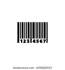 A simple black and white graphic depicting a barcode with the numbers 123 4567 displayed, representing a product identification or tracking system for retail, logistics or inventory management