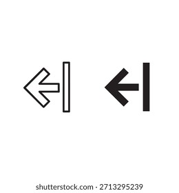 Gráfico sencillo en blanco y negro con dos flechas apuntando a la izquierda y una línea de Vertical.