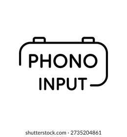 Simple black and white graphic representing a phono input for audio equipment.