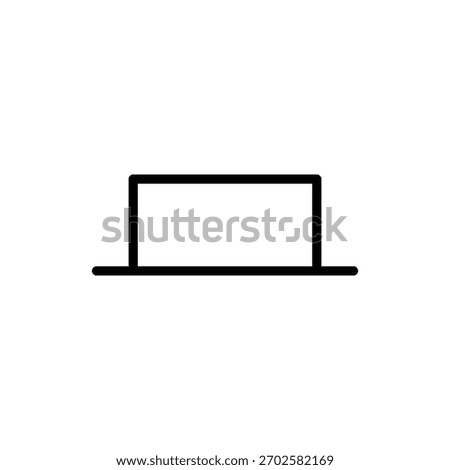 A simple black and white graphic representing a whole rest in music notation. Soccer and Sport Line Icon. Isolated Vector Clip Art.