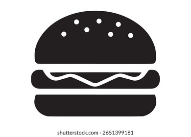 Simples ícone de hambúrguer preto e branco.