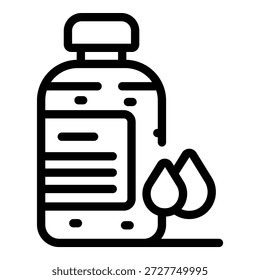 Einfaches schwarz-weißes Handdesinfektionsmittel-Symbol für Körperpflege und Hygiene, in einem minimalistischen Stil mit Vektorgrafik gezeichnet, perfekt für Keimprävention und Infektionskontrolle
