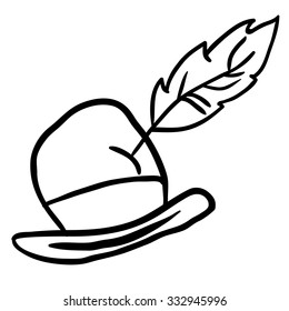 simple black and white hat cartoon