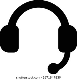 ein einfaches schwarz-weißes Headset-Liniensymbol