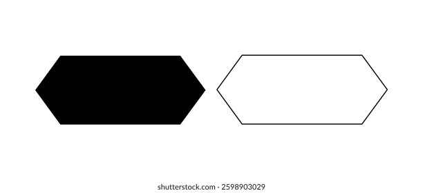 Simple Black and White Hexagon Shapes
