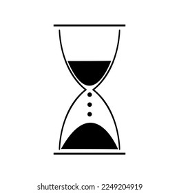 Simple black and white hourglass vector illustration